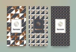 Vector set packaging templates geometric pattern for luxury products