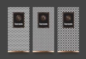 Vector set packaging templates geometric pattern for luxury products