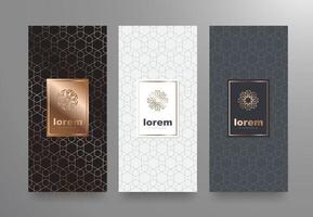 Vector set packaging templates geometric pattern for luxury products