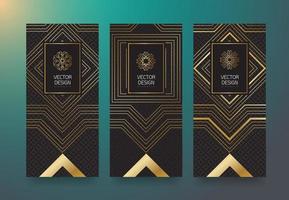 Vector set packaging templates geometric pattern for luxury products