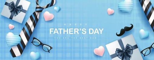 Happy Fathers Day banner background vector