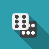 Flat design vector dice icon with long shadow