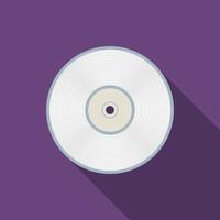 Flat design vector compact disc icon with long shadow