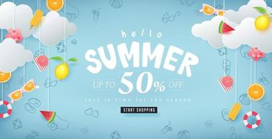 Summer sale background layout poster banner vector