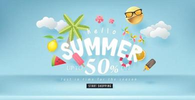 Summer sale background layout poster banner vector