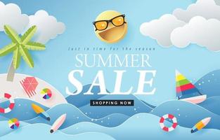 Summer sale background layout poster banner vector