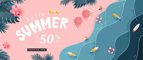 banner de cartel de diseño de fondo de venta de verano vector