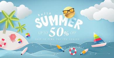 Summer sale background layout poster banner vector