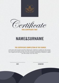 Qualification certificate template with elegant design vector