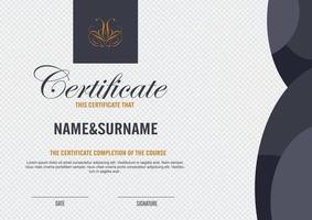 Plantilla de certificado de calificación con diseño elegante. vector