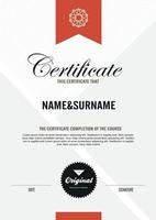 Qualification certificate template with elegant design vector