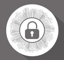 Closed Padlock on digital background cyber security vector