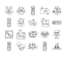 bundle of twenty baby shower set collection icons vector