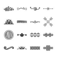 bundle of decorative elements silhouettes vector