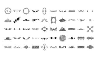 bundle of decorative elements silhouettes vector