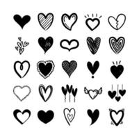 bundle of hearts love set icons vector