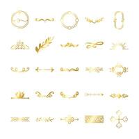 bundle of decorative elements silhouettes vector