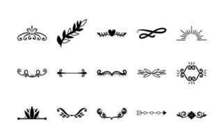 bundle of decorative elements silhouettes vector