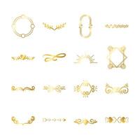 bundle of decorative elements silhouettes vector
