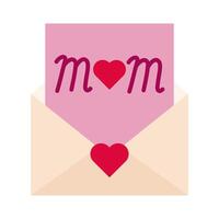 mother day envelope flat style icon vector