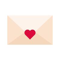 happy valentines day envelope with heart flat style vector