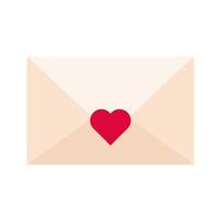 happy valentines day envelope with heart flat style vector