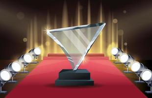 films award glass triangle trophy