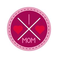mother day seal stamp flat style icon vector