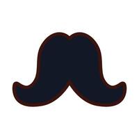 mustache vintage trend hipster line and fill vector