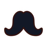 bigote vintage tendencia hipster línea y relleno vector