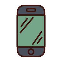 smartphone device line and fill icon vector