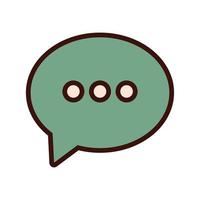 speech bubble line and fill icon vector