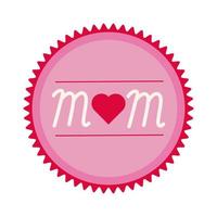 mother day seal stamp flat style icon vector