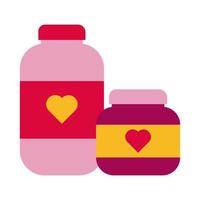 feliz día de san valentín corazones en macetas estilo plano vector