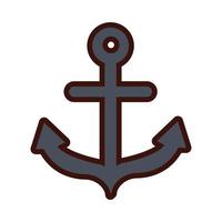 anchor maritime line and fill icon vector