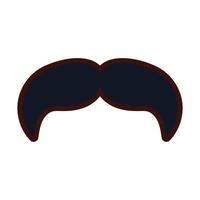 bigote vintage tendencia hipster línea y relleno vector