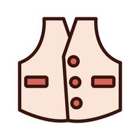 retro vest line and fill style icon vector