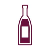wine bottle drink line style icon vector