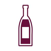 wine bottle drink line style icon vector