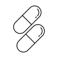 cápsulas de medicina icono de estilo de línea de drogas vector