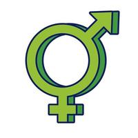 símbolo de género hermafrodita de orientación sexual icono de estilo múltiple vector