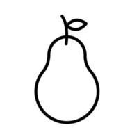 icono de estilo de línea de fruta fresca de pera vector