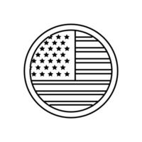 usa elections flag in circle line style icon vector