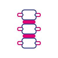spinal vertebrae line and fill style icon vector