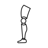 prótesis de icono de estilo de línea de pierna vector