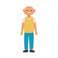old man standing avatar character vector