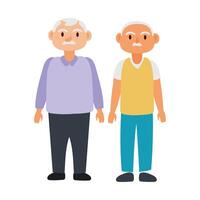 old men group avatars characters vector