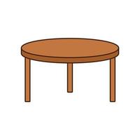 muebles de mesa de madera icono aislado vector