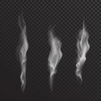 Set of vector realistic smoke isolated on a translucent background