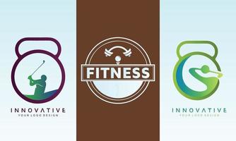 Set of fitness vector logo design